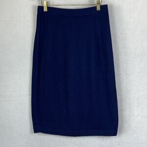 The Peruvian Connection Skirt Women's M Blue 100% Alpaca Knit Handmade Bolivia